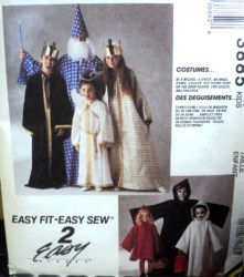 3885  GHOST, RIDING HOOD, WIZARD, ROYAL, REAPR PATTERN KID ADLT